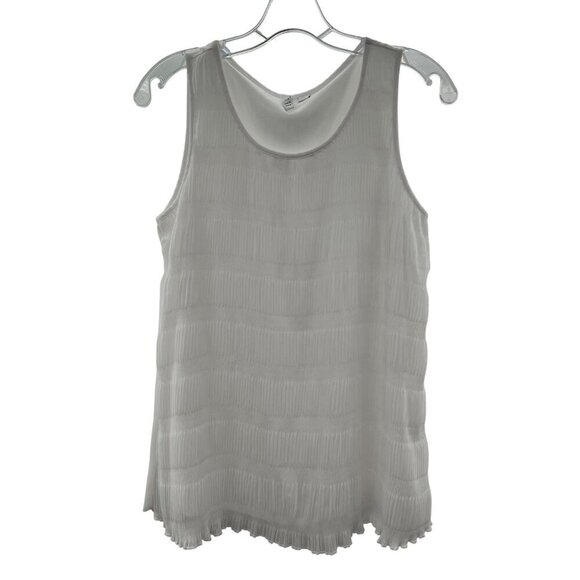 Elle Women's Textured Sleeveless Top White Size Small - Picture 1 of 9